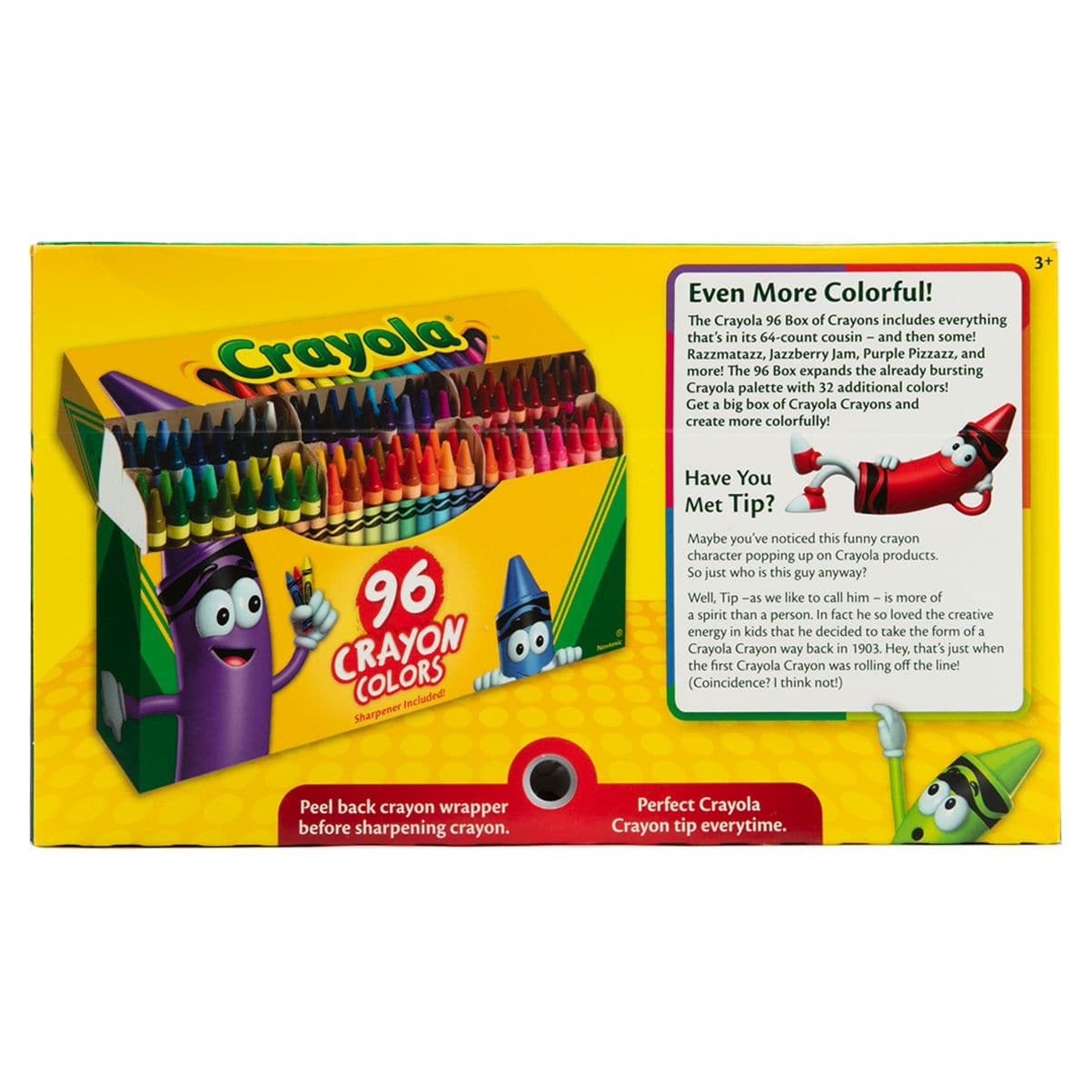 Crayola Classic Color Crayons in Flip-Top Pack with Sharpener, 96  Colors/Pack